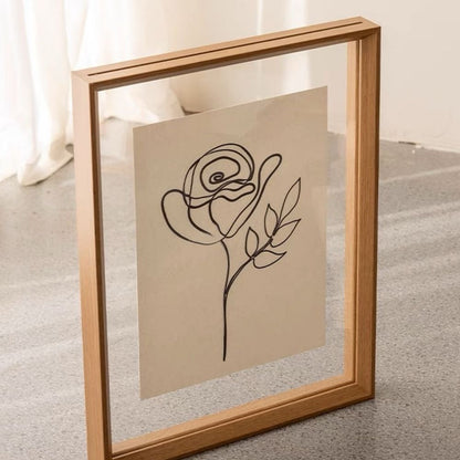 A3 Double Sided Glass Floating Frame Transparency Frame Shadow Box Photo Frames Size - OAK Natural