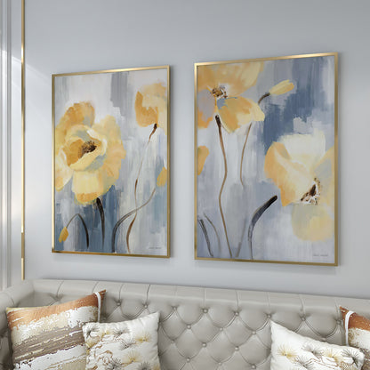 Abstract Blue Yellow Floral Oil Painting Art Painting Poster