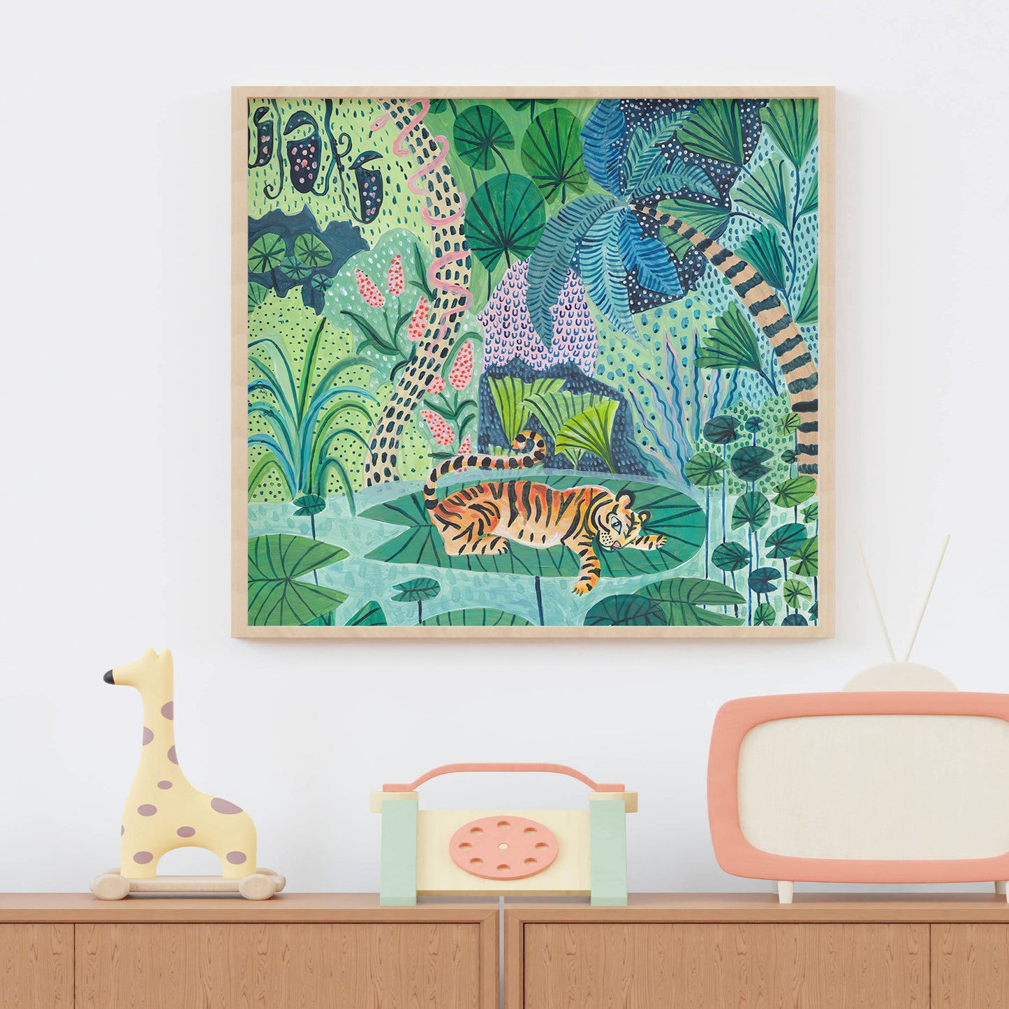 Animals in Jungle No.2 Art Painting Poster