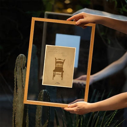 A3 Double Sided Glass Floating Frame Transparency Frame Shadow Box Photo Frames Size - OAK Natural