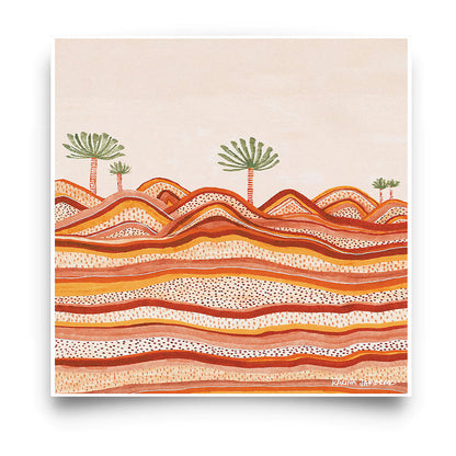 PALMS ON HILLS - Aboriginal Art Poster