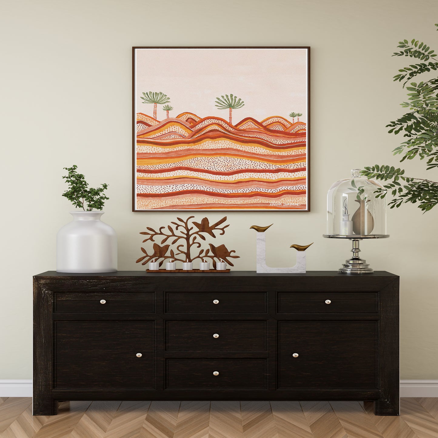 PALMS ON HILLS - Aboriginal Art Poster