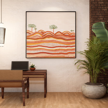 PALMS ON HILLS - Aboriginal Art Poster