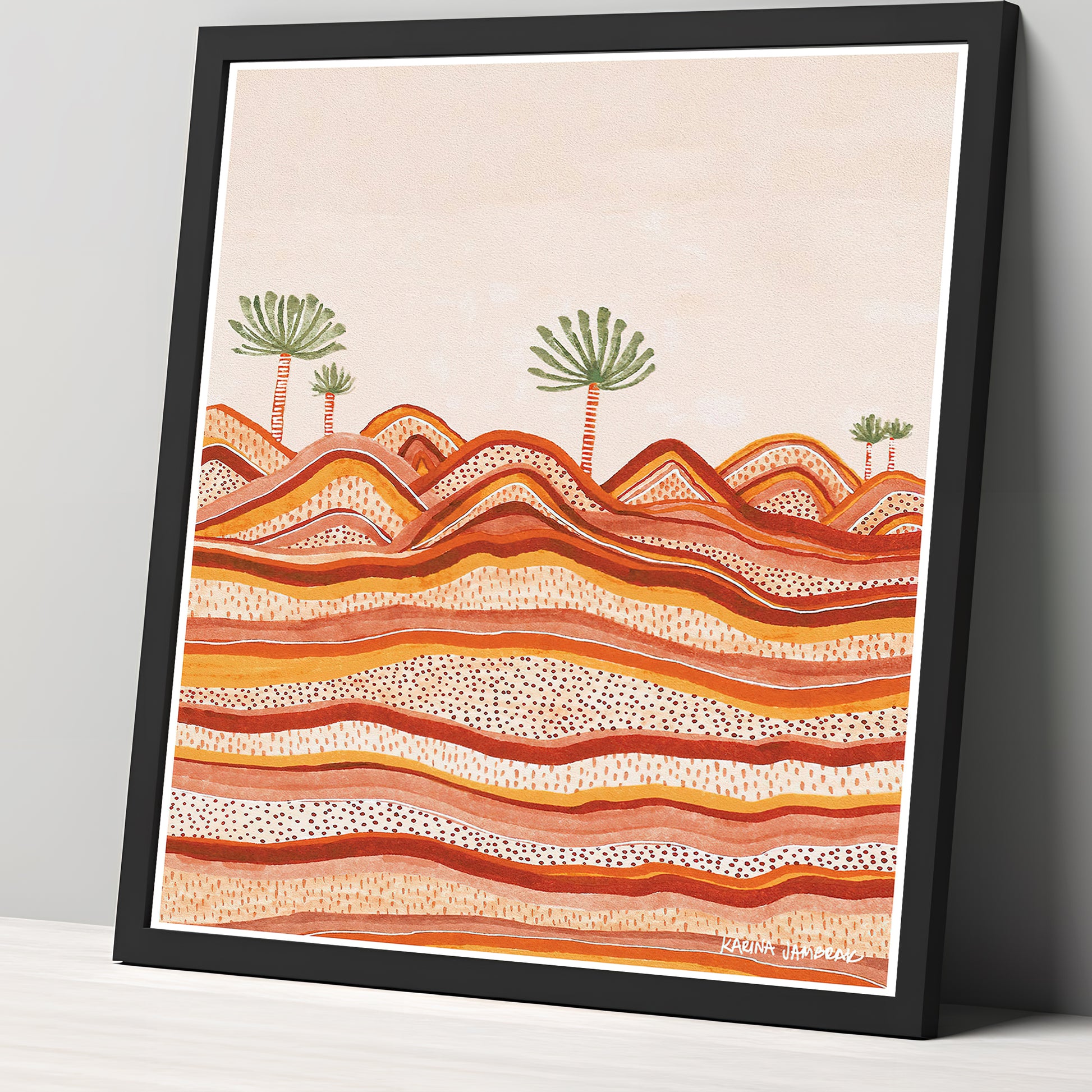 PALMS ON HILLS - Aboriginal Art Poster