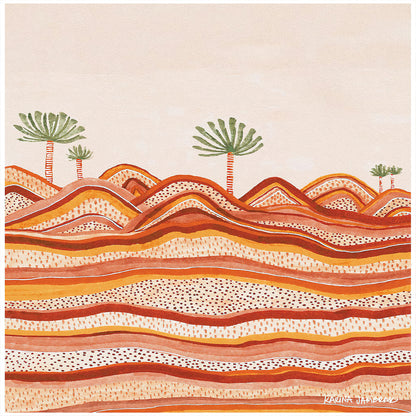 PALMS ON HILLS - Aboriginal Art Poster