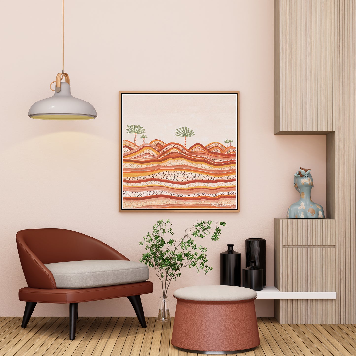 PALMS ON HILLS - Aboriginal Art Poster